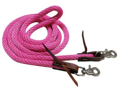 Showman Pink Nylon Barrel Reins