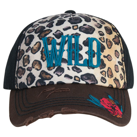 CatchFly Black and Leopard Turquoise Wild Cap