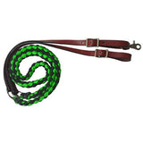 Showman 8' Braided Leather End Reins