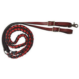 Showman 8' Braided Leather End Reins