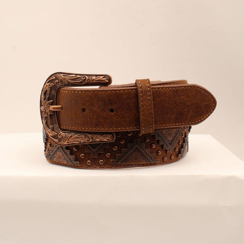 Women's Brown and Copper Studded Belt 