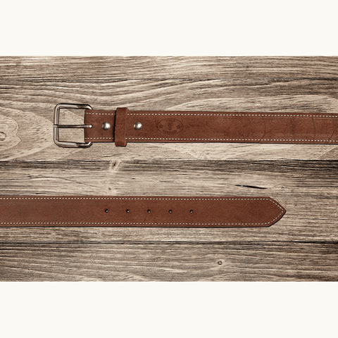 Texas Saddlery Men's Brown Rough Out Belt