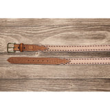 Texas Saddlery Men's Tan & Brown Buck Stitch Belt