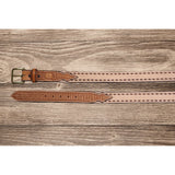 Texas Saddlery Men's Tan/Brown Buck Stitch Belt