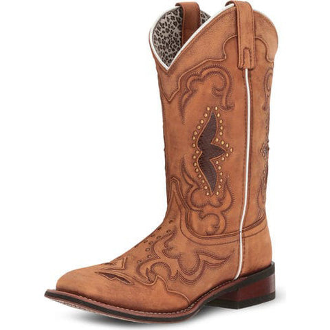 Dan Post Women's Tan Inlay Spellbound Square Toe Boot