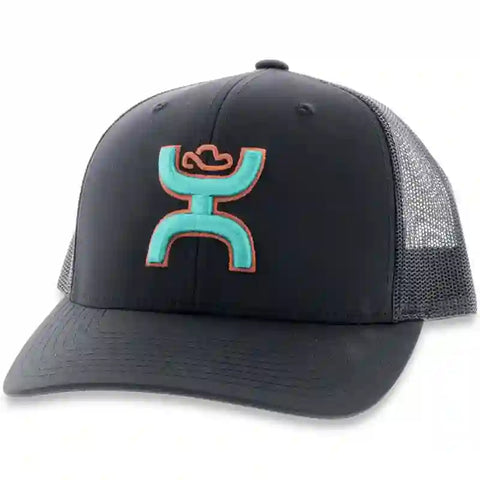 Youth Turquoise and Orange Hooey Black Patch