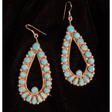 Zuni Turquoise Tear Drop/Dot Earrings