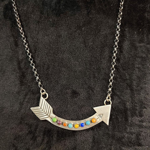 Zuni Multistone Arrow Necklace