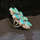 Large Turquoise Floral Ring