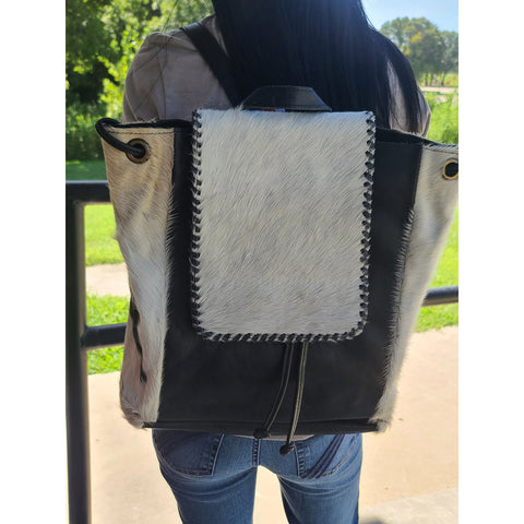 American Darling Black & White Cowhide Backpack