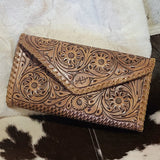American Darling Tooled Leather Clutch