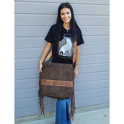 American Darling Large Leather Fringe Bag