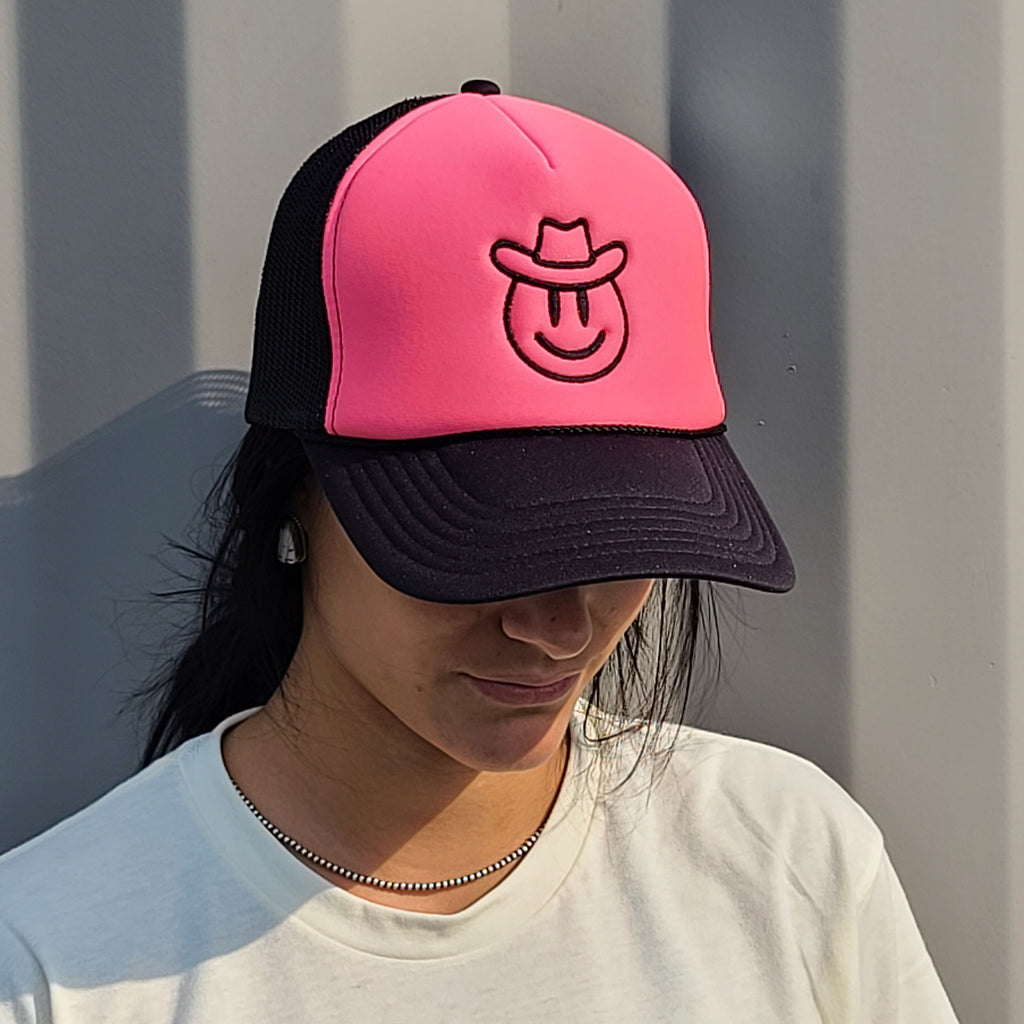 Pink/Black Smiley Cap