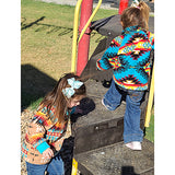 Western Kids Electric Aztec Fleece Pullover