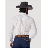 Wrangler Men's Solid White Pearl Snap Shirt