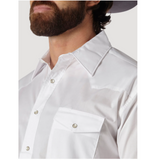 Wrangler Men's Solid White Pearl Snap Shirt