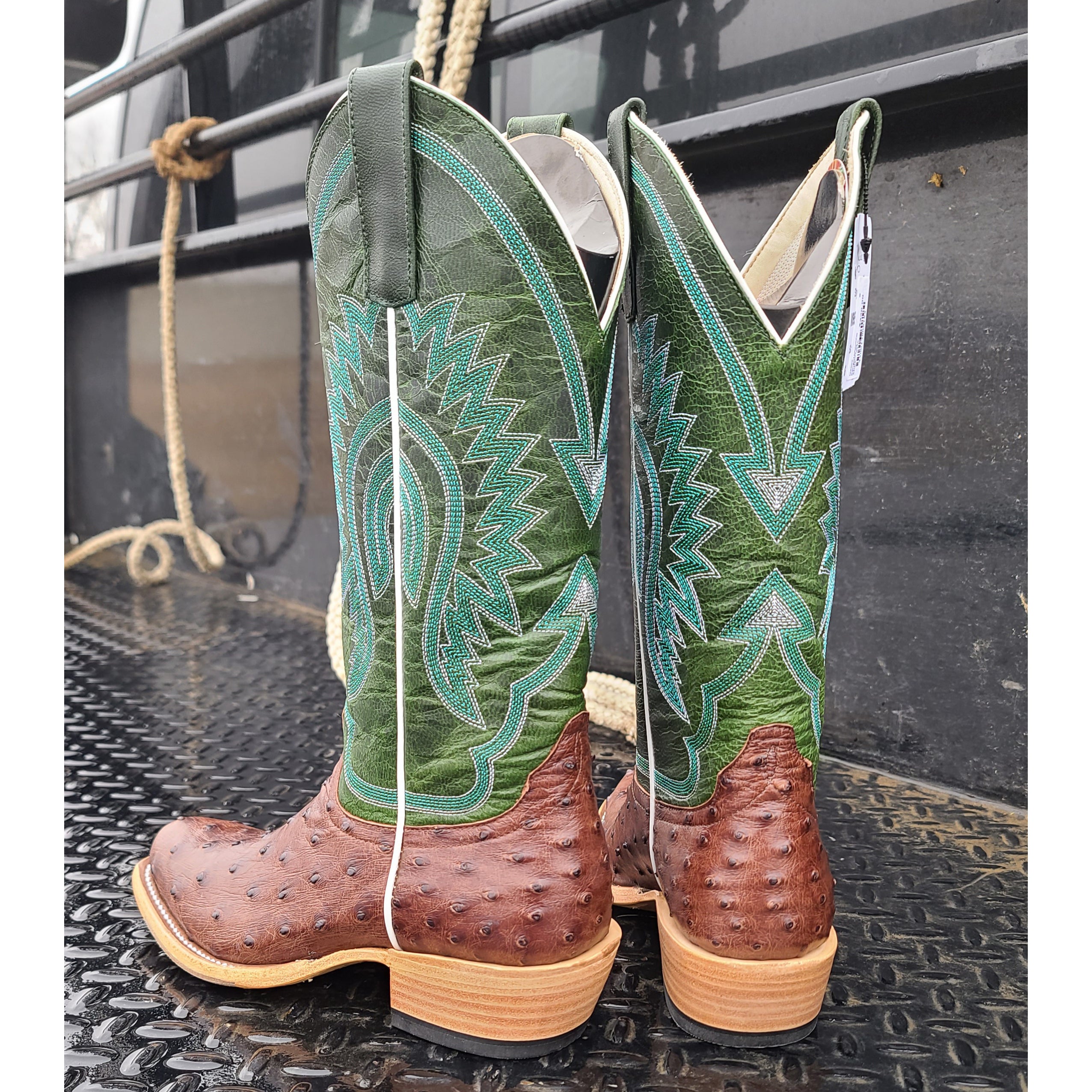 Macie Bean Tabaco Full Quill Ostrich Boots
