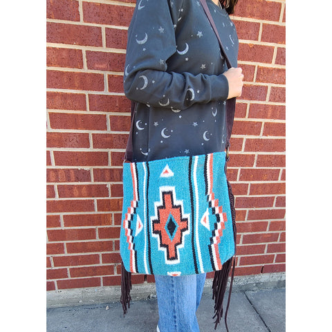 Scully Turquoise Sparkle Aztec Purse