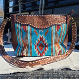 American Darling Conceal Carry Turquoise & Tooled Leather Bag