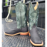 Anderson Bean Men's Black & Green Oiled Shark Boots