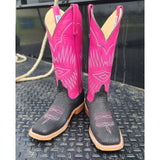 Anderson Bean Black/Pink Oiled Shark Boots