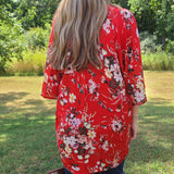 Red Floral Kimono