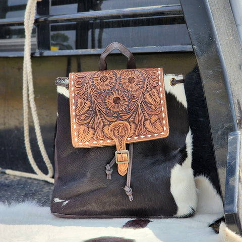 American Darling Cowhide/Tooled Leather Backpack