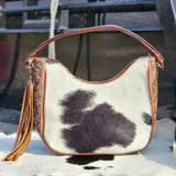 American Darling Conceal Carry Cowhide Tooled Shoulder Bag