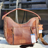 American Darling Conceal Carry Cowhide Tooled Shoulder Bag