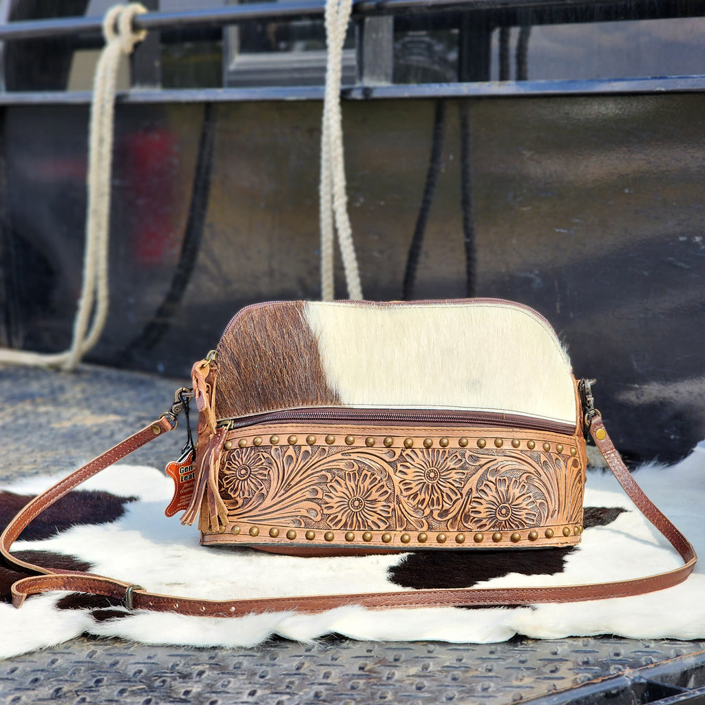 American Darling Conceal Carry Cowhide & Tooled Leather Crossbody