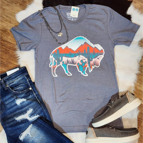 Grey Bixby Bison Tee