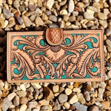 American Darling Turquoise Tooled Leather Wallet