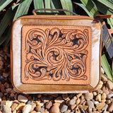American Darling Tooled Hide Jewelry Case