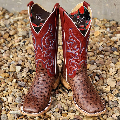 Macie Bean Full Quill Tobacco Ostrich Boot