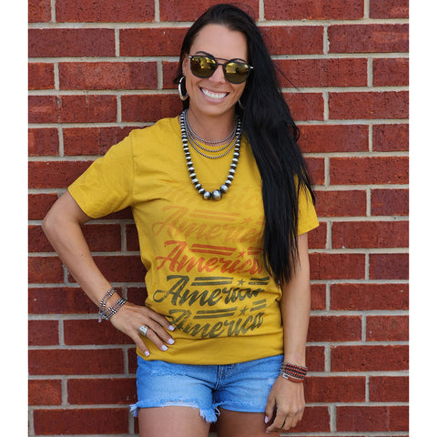 America Mustard Tee