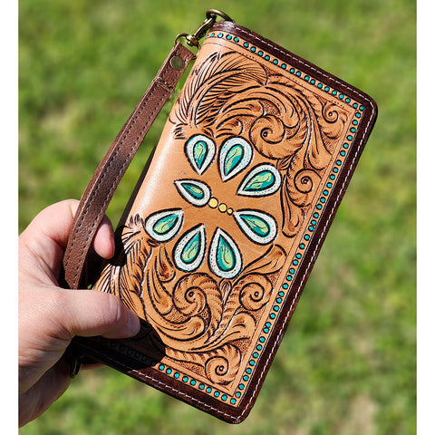 American Darling Turquoise Blossom Wallet/Wristlet