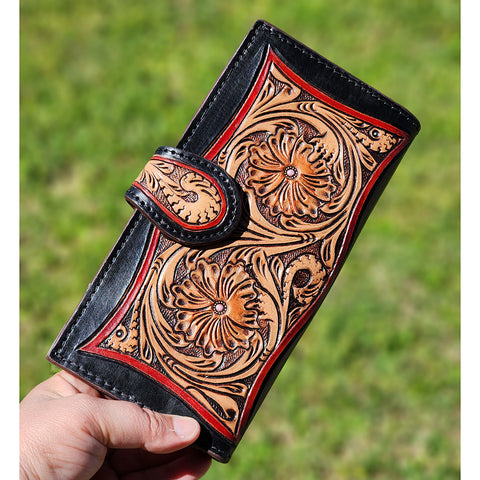 American Darling Tooled Leather & Buck Stitch Wallet – Western Edge, Ltd.