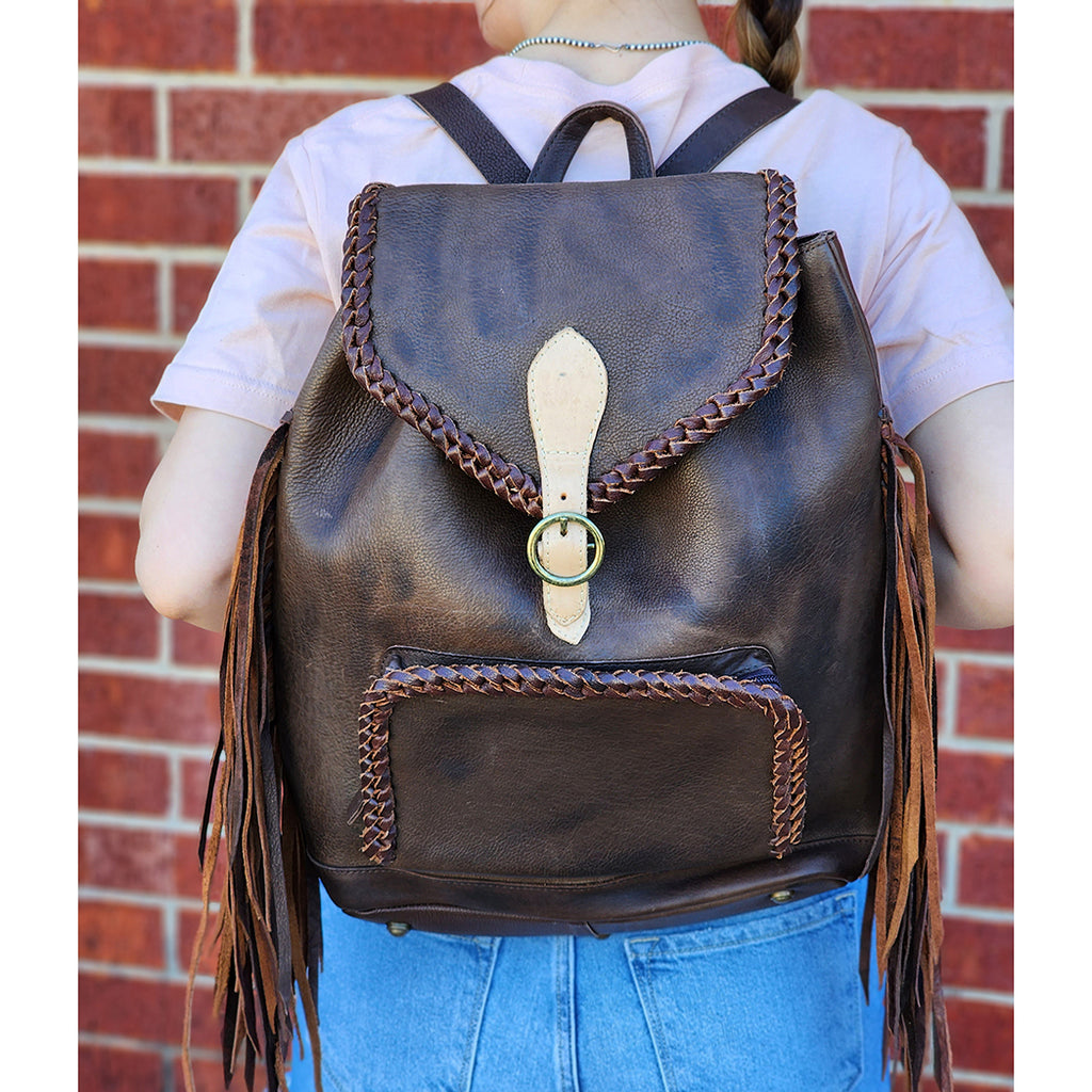 American Darling Braded Leather Backpack