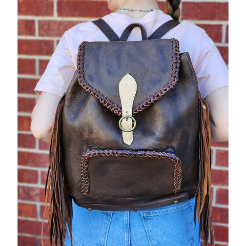 American Darling Braded Leather Backpack