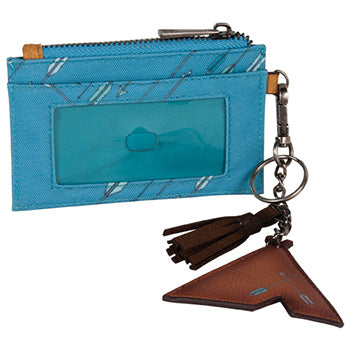 Turquoise Mini ID Holder with Arrows