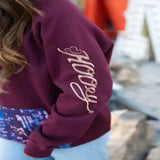 Hooey Ladies Maroon Aztec Hoodie