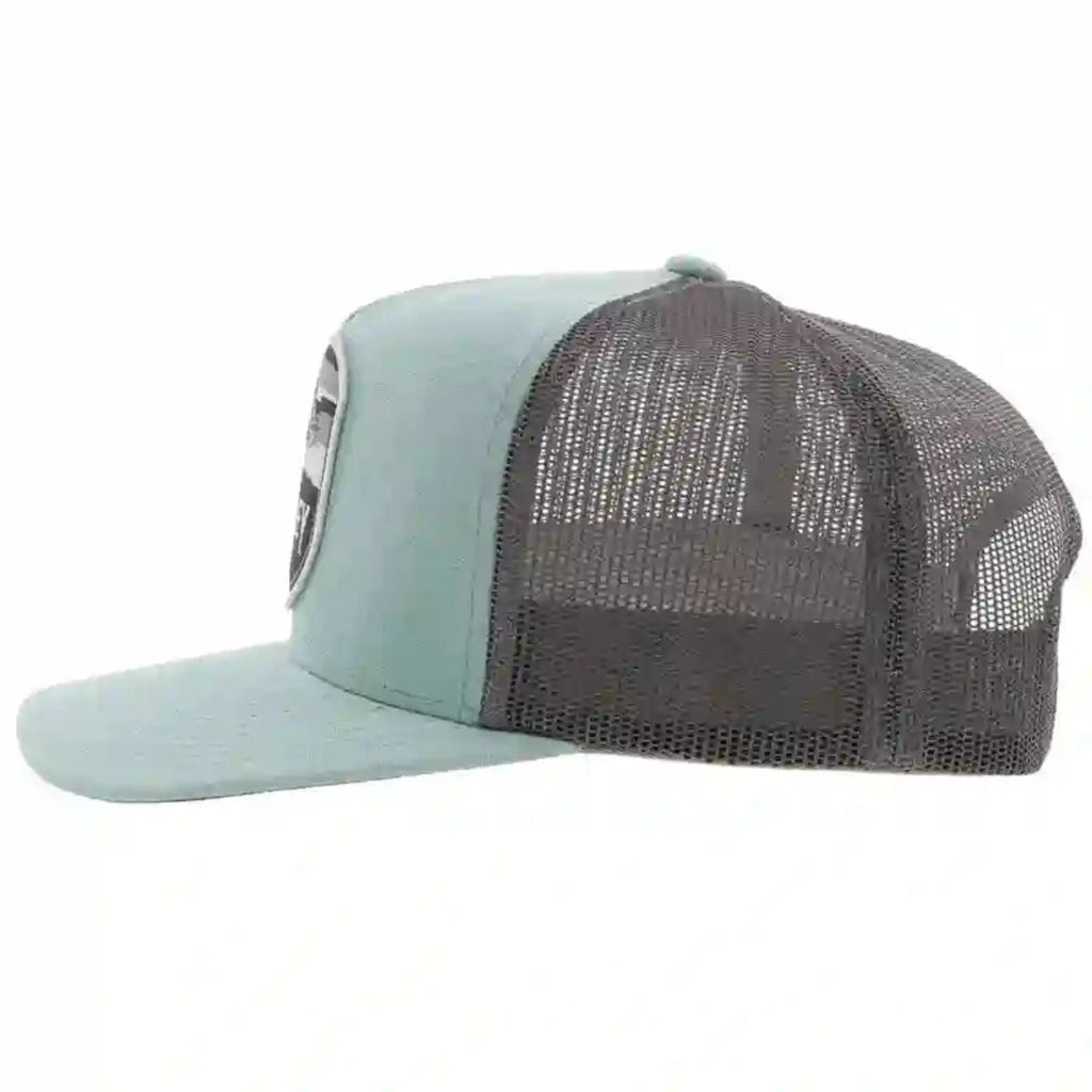 HOOEY Men's Cheyenne Six Panel Flexfit Mesh Back Hat - Grey/Black Fitted Baseball Cap