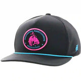 Hooey High Profile Black Cap-Neon Blue/Pink PRCA Patch