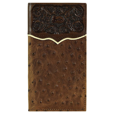Justin Ostrich Tooled Wallet