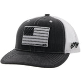 Hooey YOUTH Charcoal/White Cap-Cowboy Flag Patch