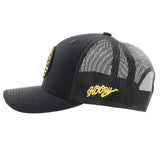 Hooey Mid Profile Black Cap-Gold Resistol Patch