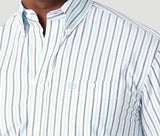 Wrangler George Strait Navy & Turquoise Striped Long Sleeve Shirt