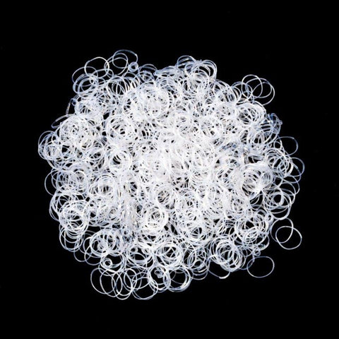 500 Pack Clear and Sparkle Rubber Bands