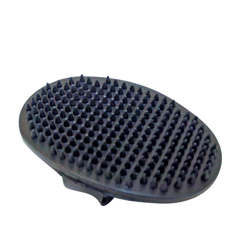 Black Rubber Facial Oval Curry Comb