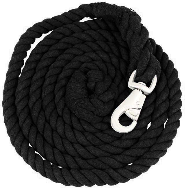 3/4″ Cotton Lead With Bull Snap - Black